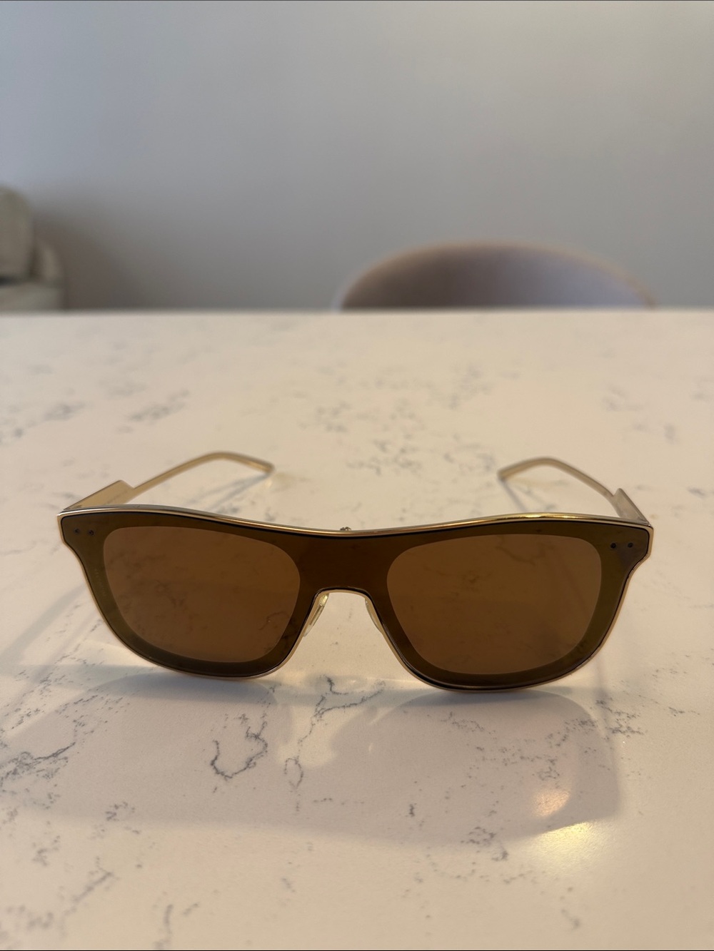 Dolce & Gabbana Brown Tinted Rectangular Sunglasses